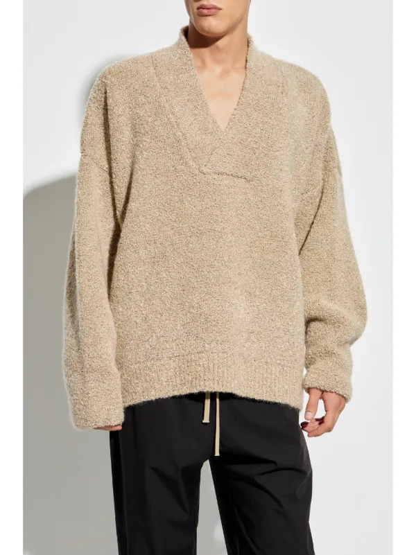 スウェット fear of god 7th cashmere v neck Fear Of God logo-appliqué V-neck Sweater | Neutrals | FARFETCH AO