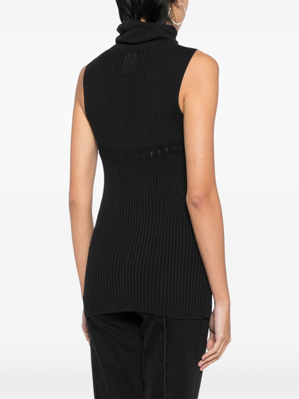 CHANEL 2003s ribbed-knit sleeveless top Women