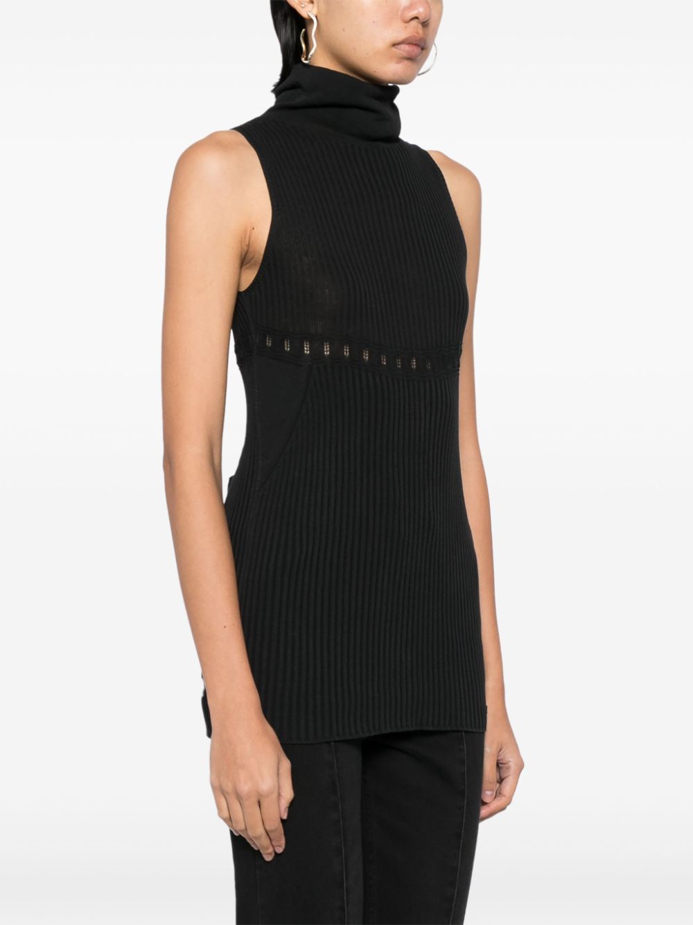 CHANEL 2003s ribbed-knit sleeveless top Women