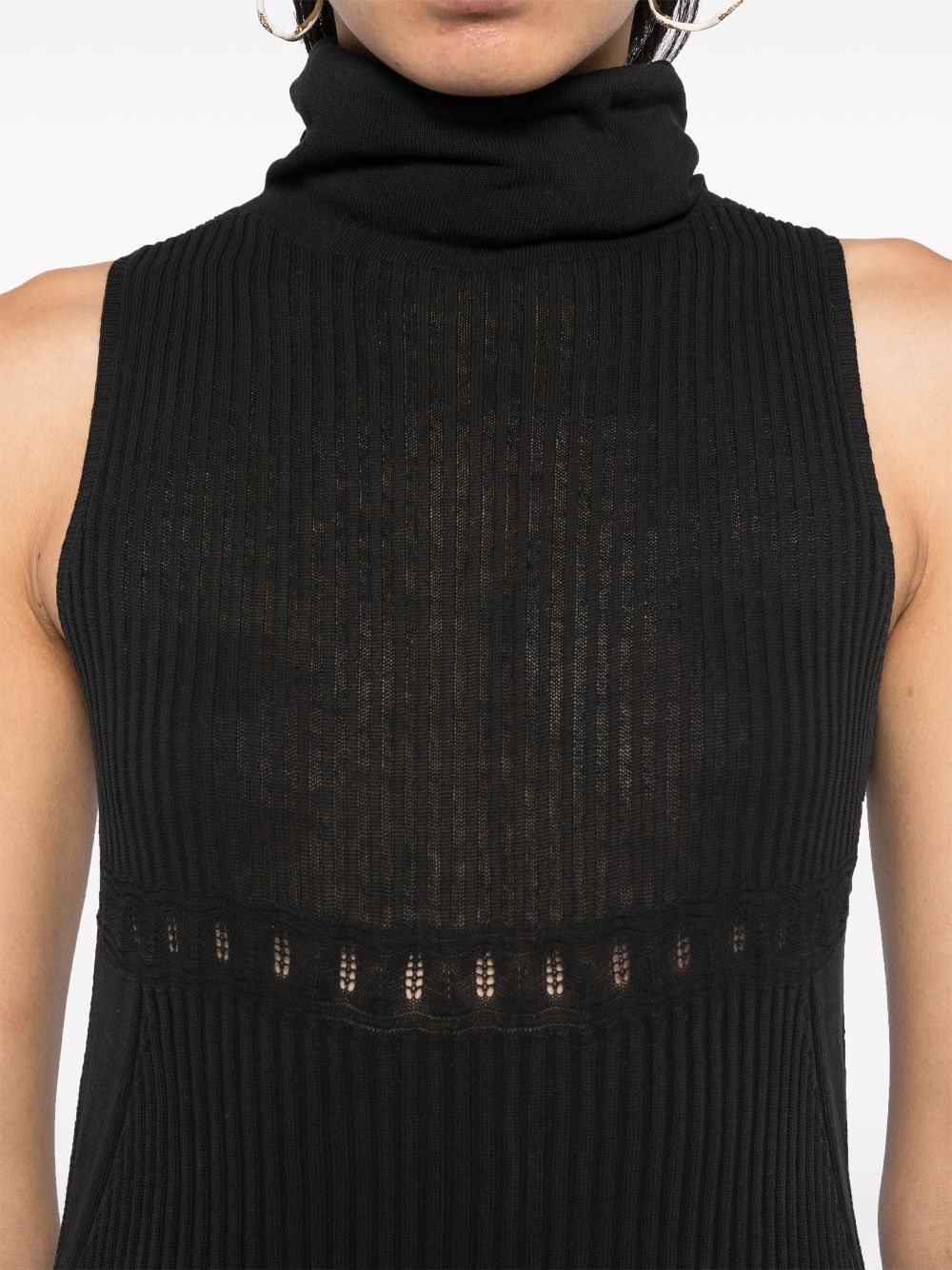 CHANEL 2003s ribbed-knit sleeveless top Women