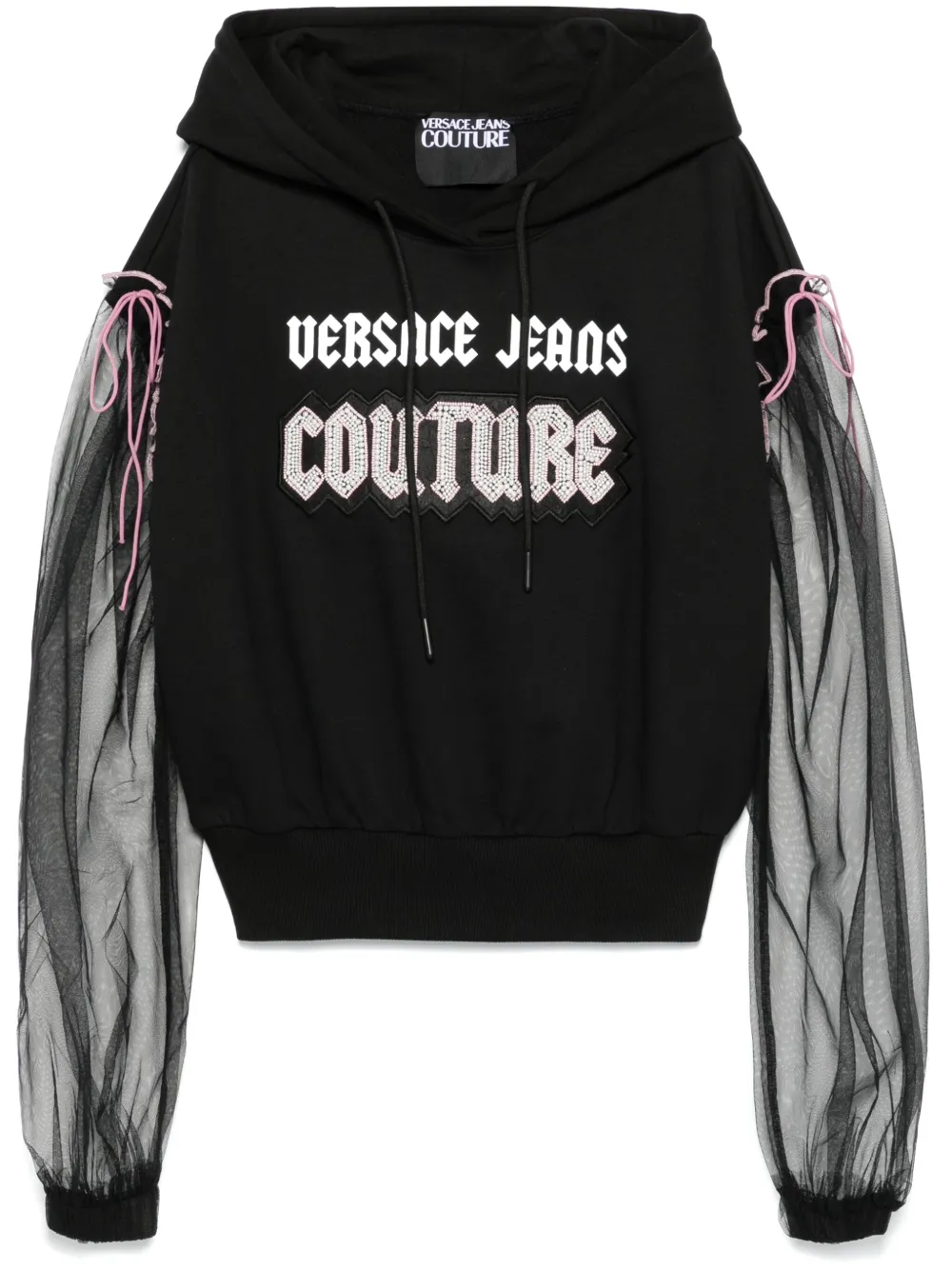 Affordable Versace Jeans Couture Embellished Gothic Logo hoodie Women