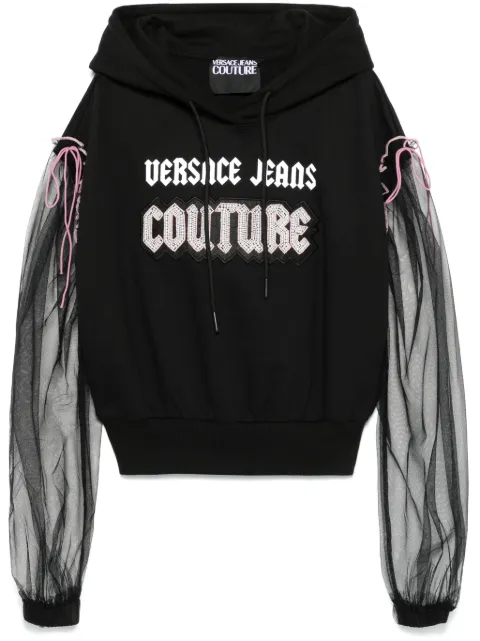 Versace Jeans Couture Embellished Gothic Logo hoodie
