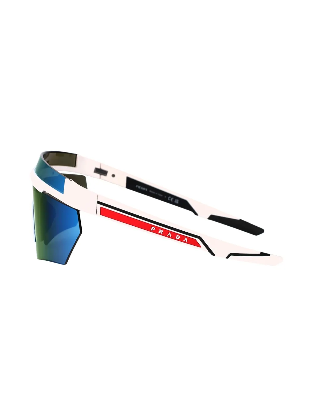 Prada Linea Rossa Zonnebril met oversized montuur Wit