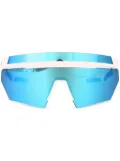 Prada Linea Rossa shield-frame oversize sunglasses - White