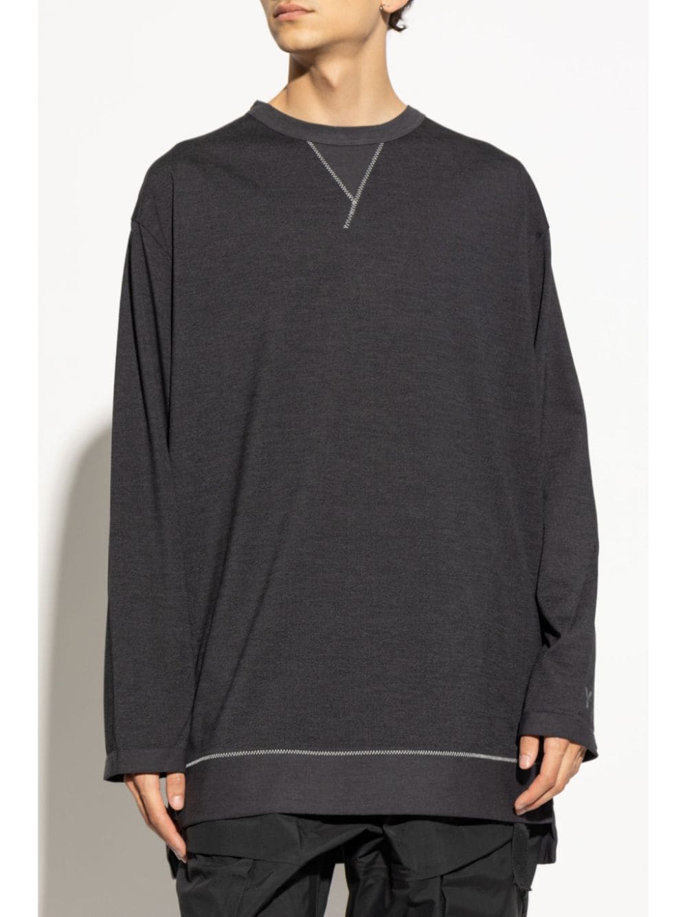 Shop Y-3 Premium Long Sleeve T-shirt In Grey