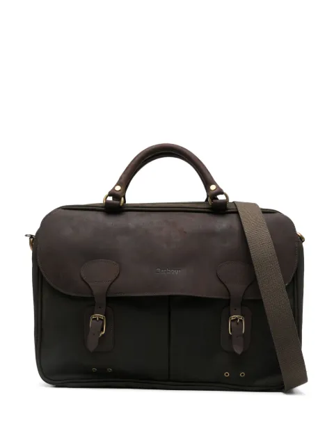 Barbour wax-coated briefcase