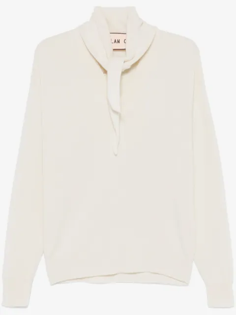 Plan C shawl-embellished sweater