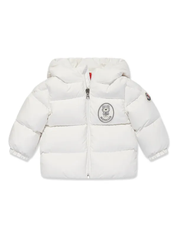 Moncler Enfant logo embroidered Padded Jacket White FARFETCH HK