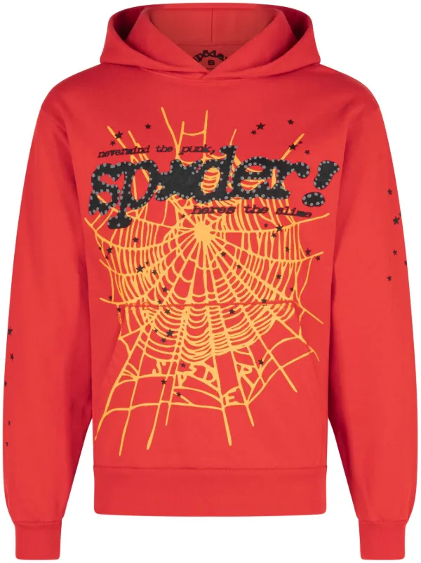 spider スパイダーウェブプリント パーカー Mサイズ レッド SP5DER P*NK V2 