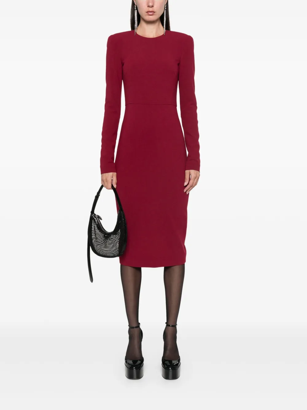 Victoria Beckham Midi-jurk van crêpe - Rood