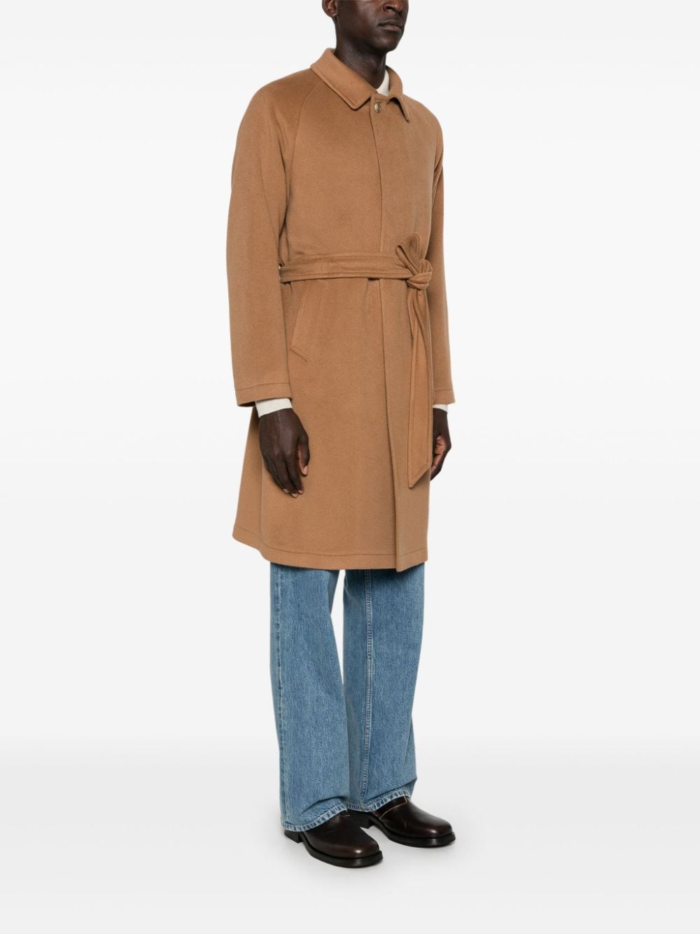 Shop Tagliatore Cashmere Coat In Brown