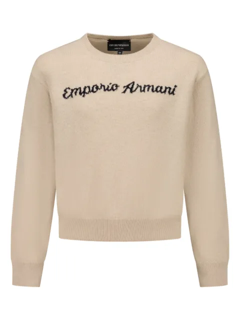 Emporio Armani Kids كنزة بشعار بحياكة إنتارسيا