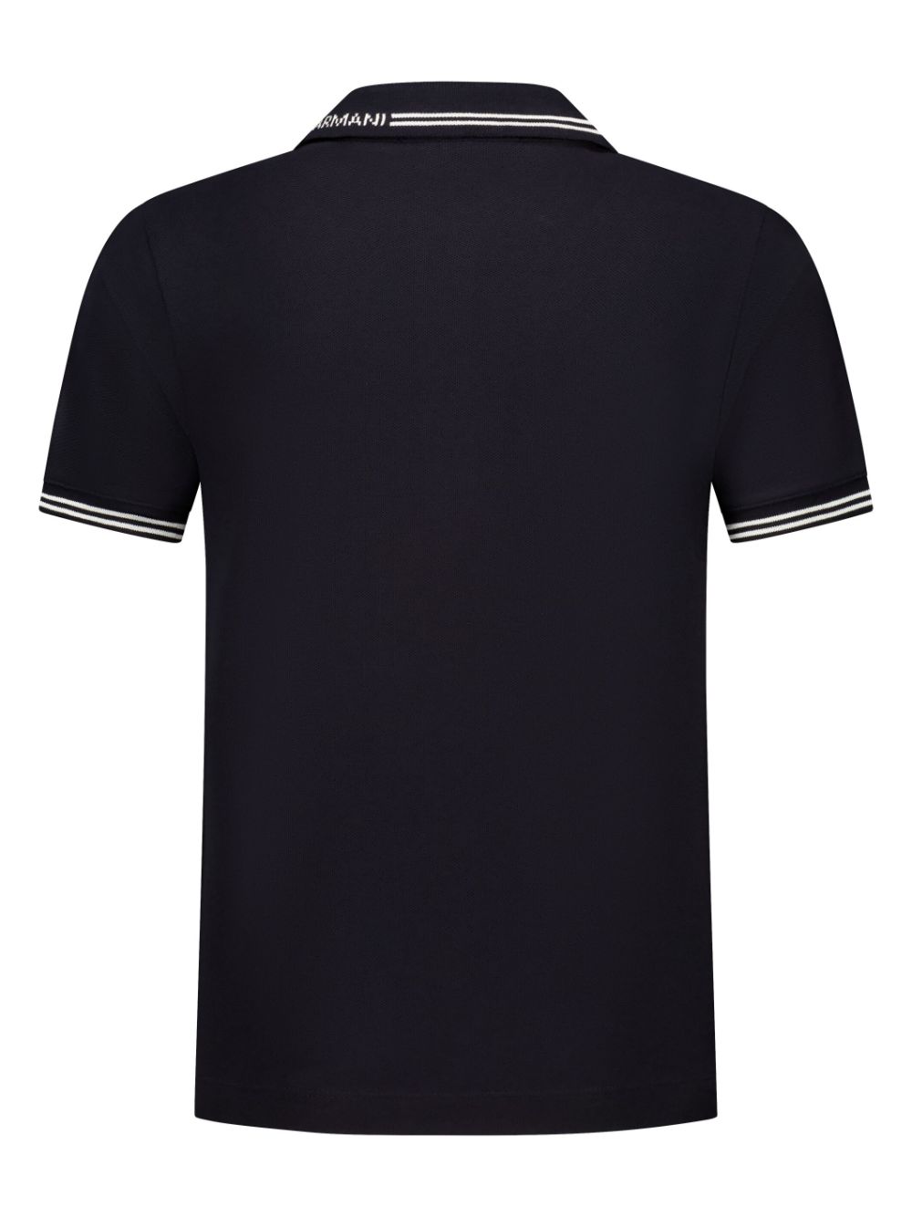 Shop Emporio Armani Logo-embroidered Collar Polo Shirt In Blue