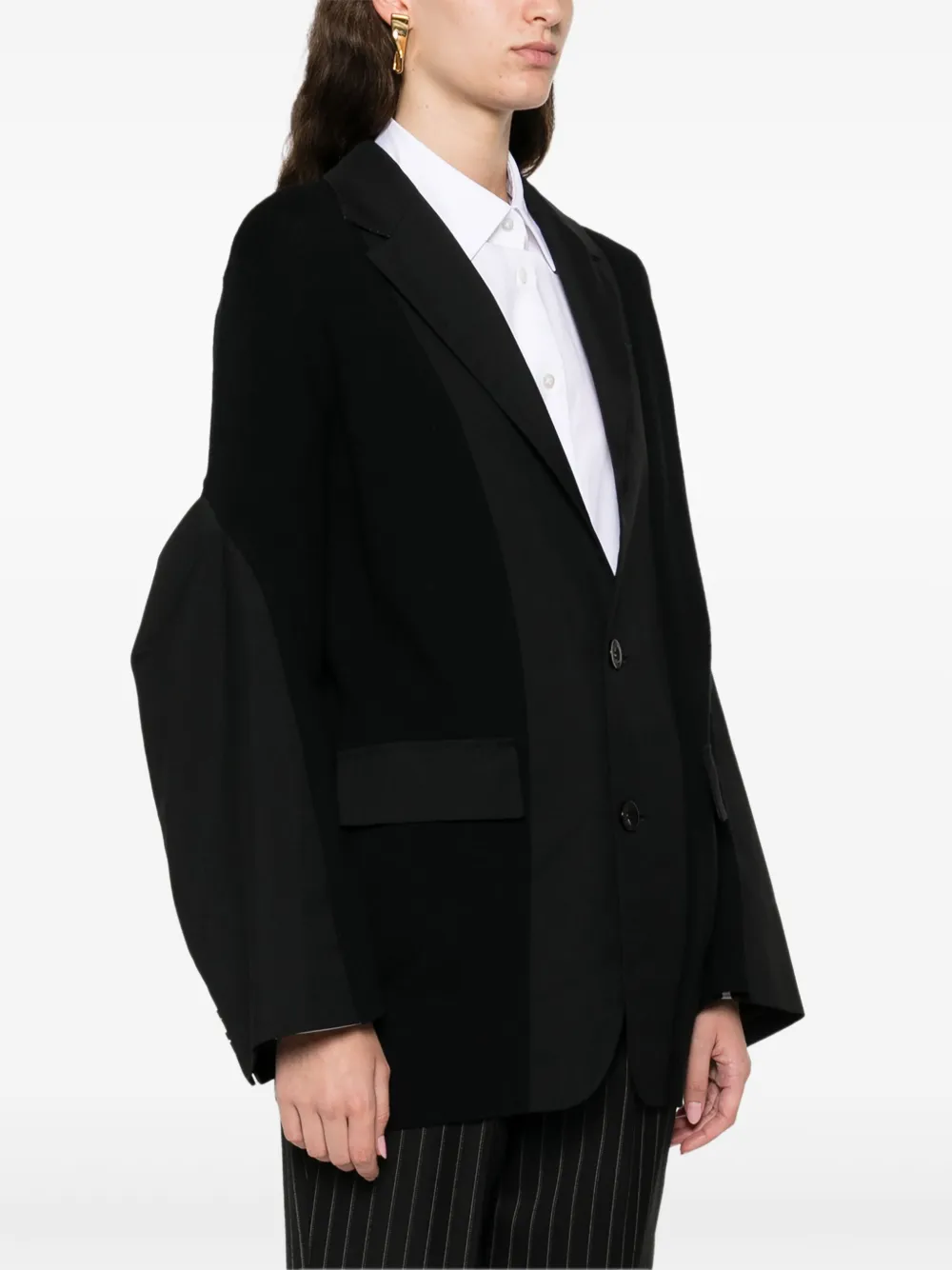 sacai Blazer met gebreide vlakken Zwart