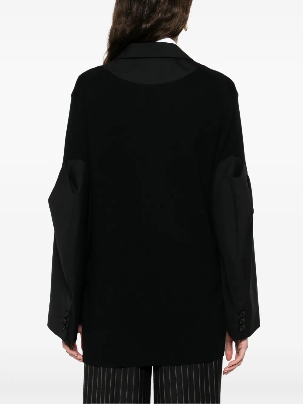 sacai Blazer met gebreide vlakken Zwart
