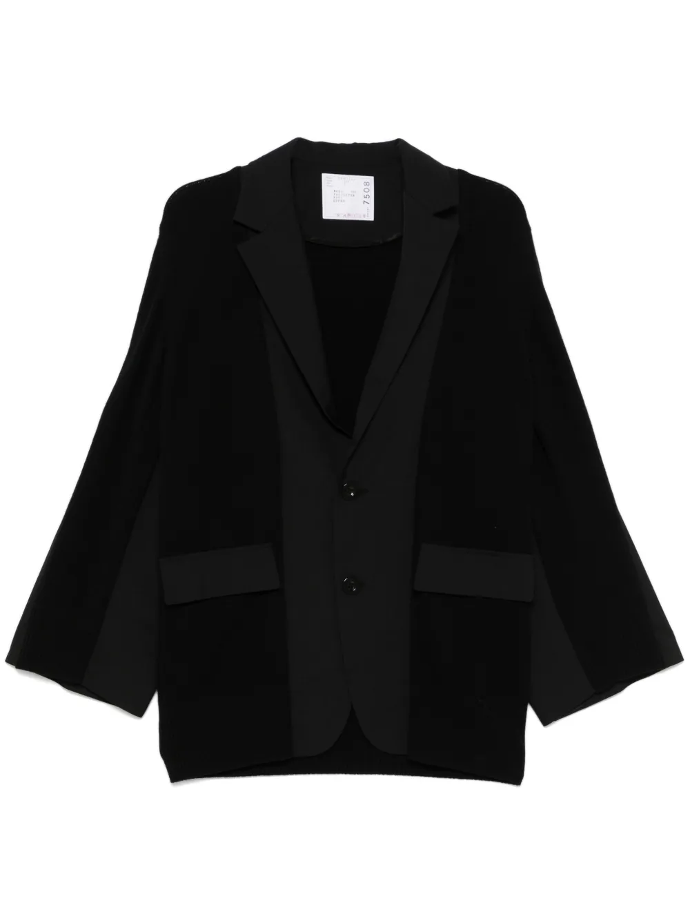 sacai ニットパネル ジャケット - ブラック sacai ニットパネル ジャケット - ブラック
