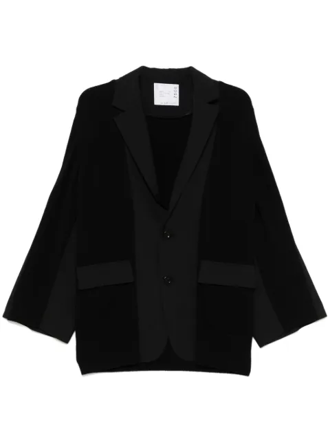 sacai knit-panels blazer