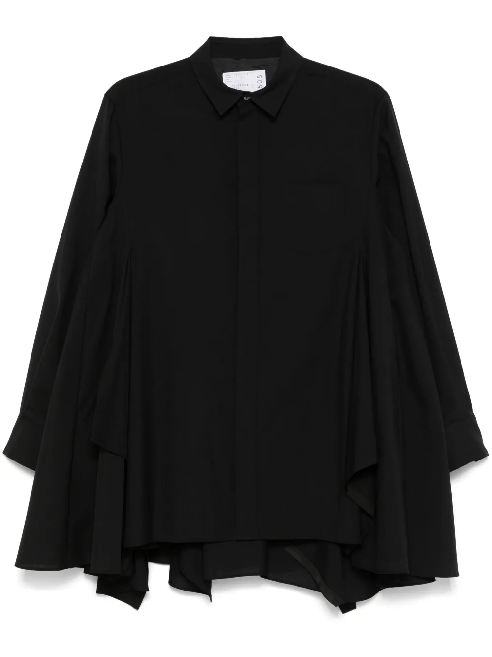 Sacai Handkerchief Shirt Dress Black FARFETCH