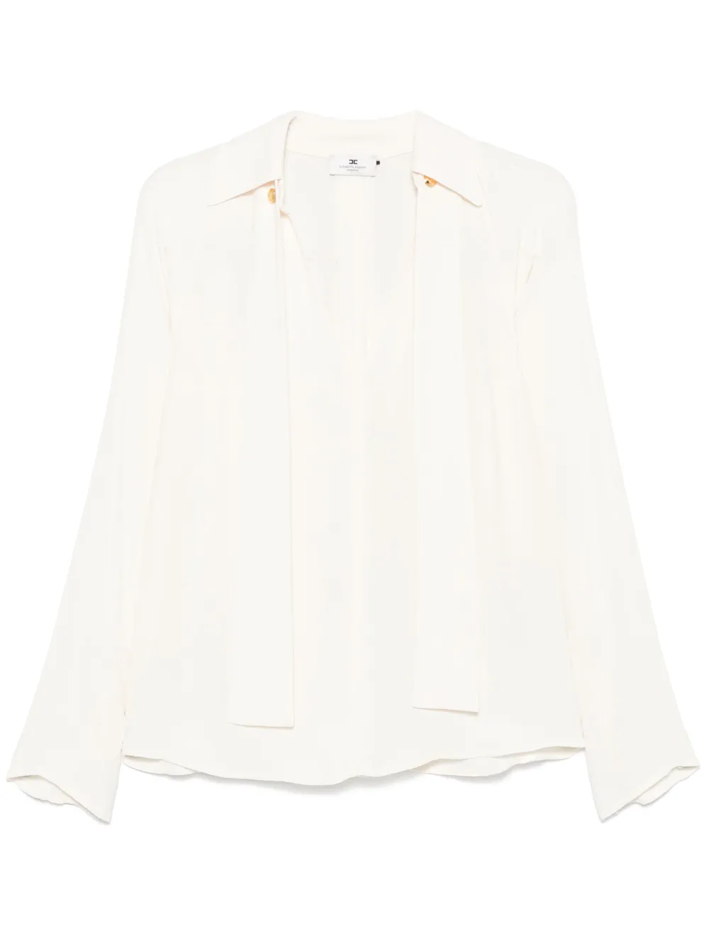 Elisabetta Franchi Blouse met logoplakkaat Beige