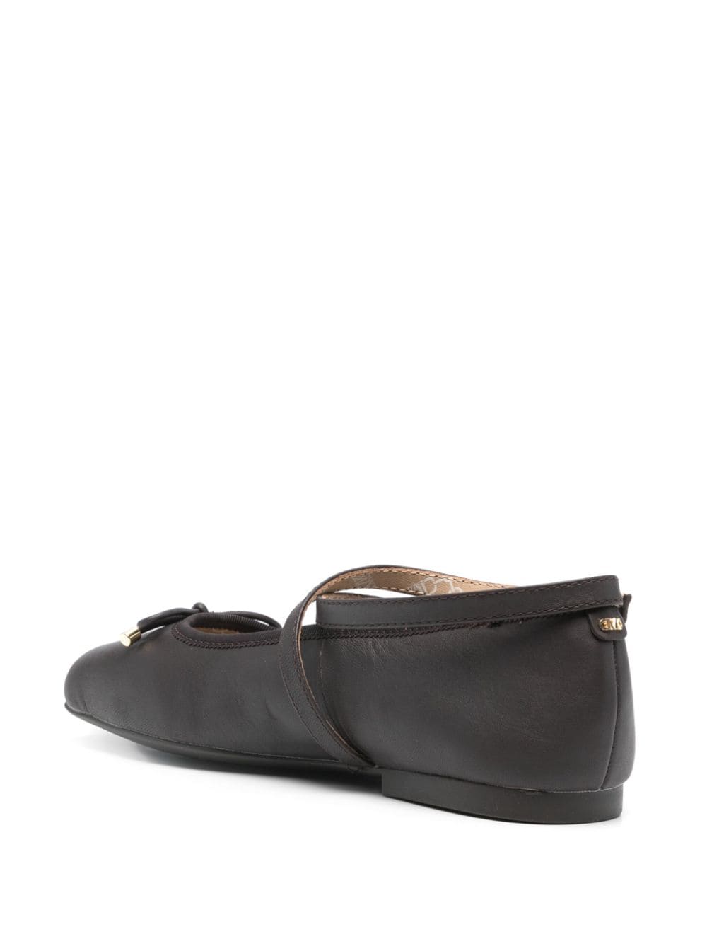 Shop Michael Michael Kors Bow-detailed Ballet Flats In Brown