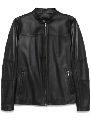 Emporio Armani レザージャケット | ブラック | FARFETCH JP