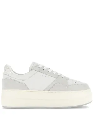 Prada Downtown Bold Leather Sneakers | White | FARFETCH