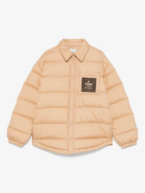 Fendi Kids chamarra capitonada con motivo FF