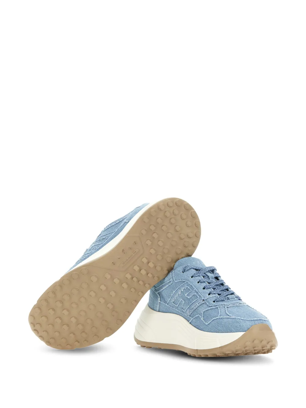 Shop Hogan Denim Sneakers In Blue