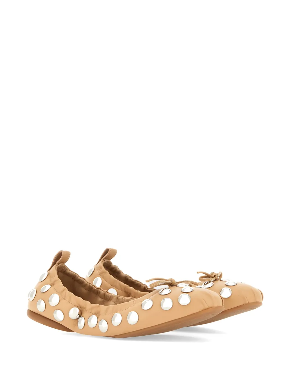 Hogan stud-embellished ballet flats Neutrals