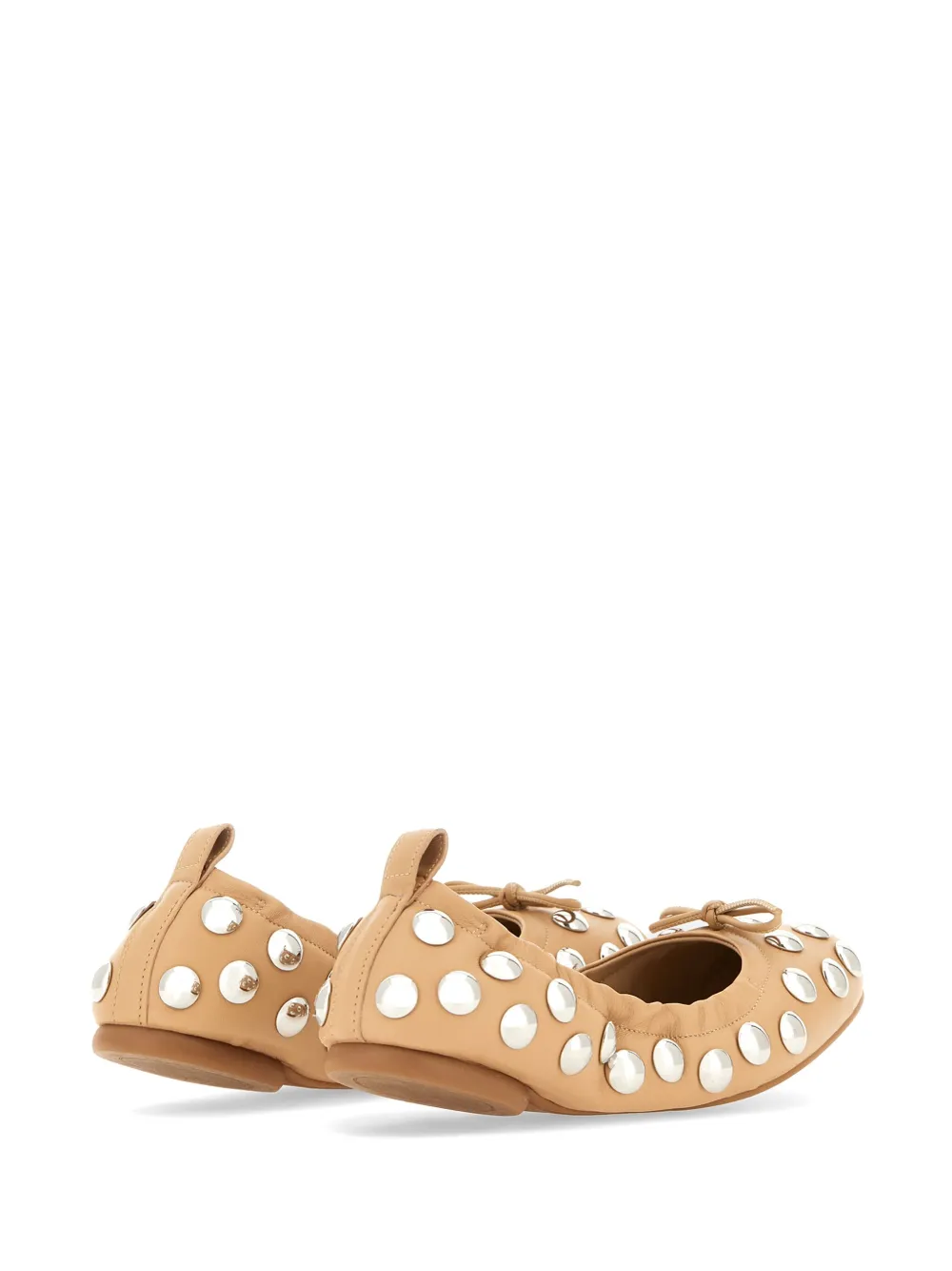 Hogan stud-embellished ballet flats Neutrals