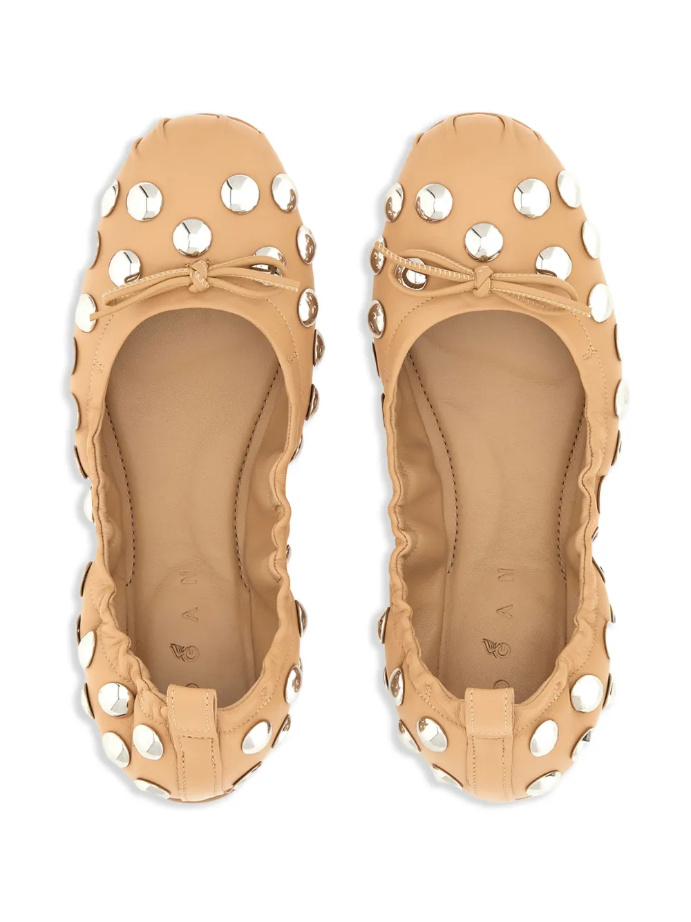 Hogan stud-embellished ballet flats Neutrals