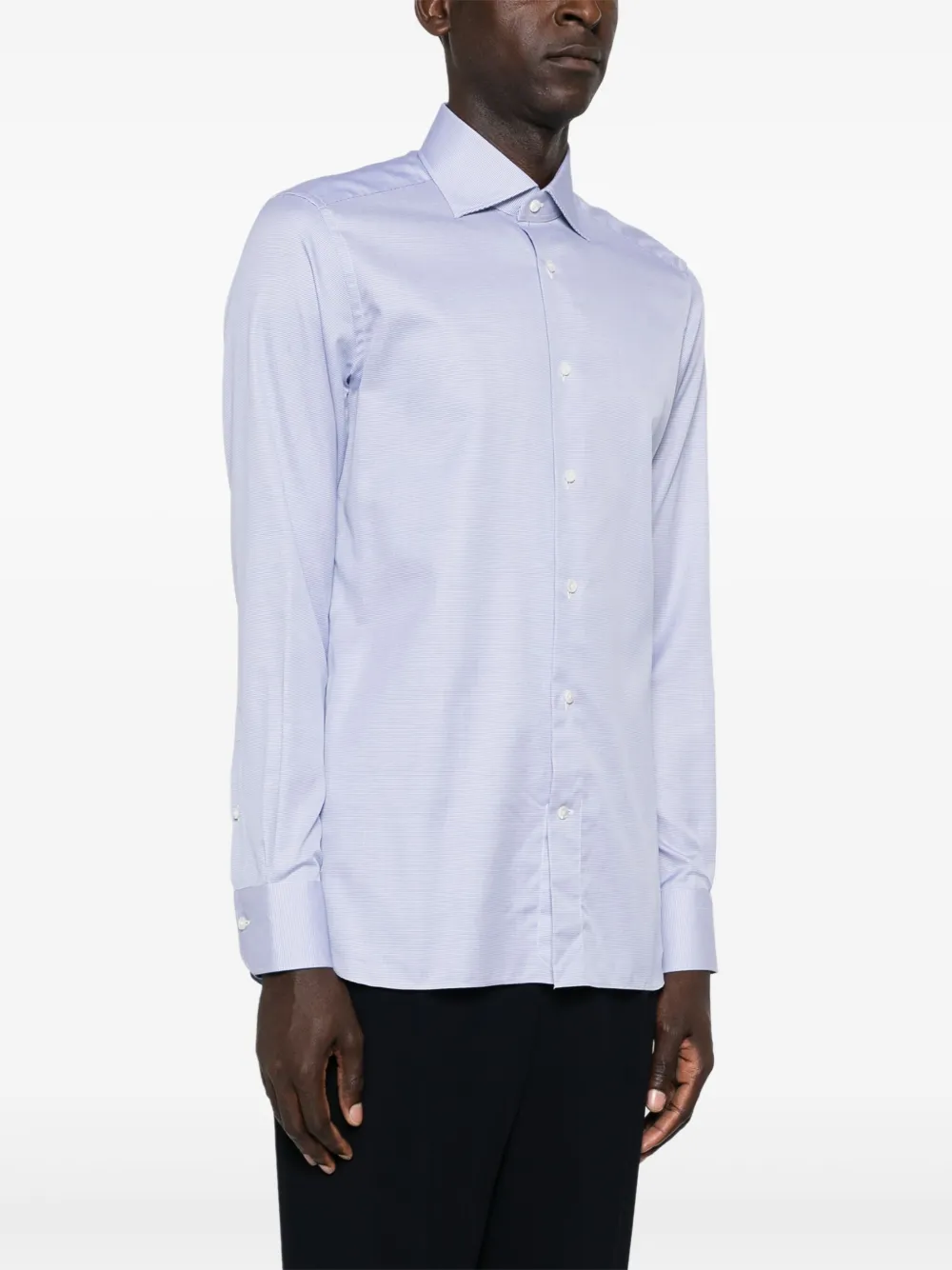 Zegna Overhemd met jacquard Blauw