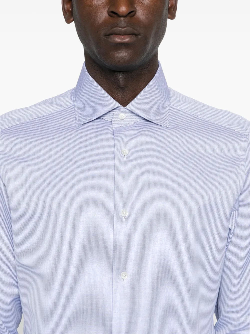 Zegna Overhemd met jacquard Blauw