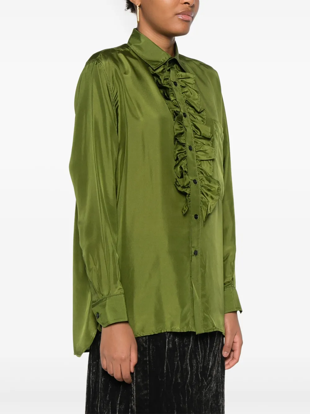 Plan C Blouse met ruches Groen