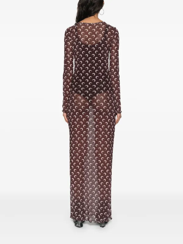 ワンピース MARINE SERRE Multicolor silk dress (D181SS23WUWOVSE0001 00) Marine serre dress | The Webster