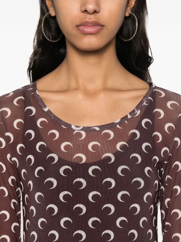 ワンピース MARINE SERRE Woman Dress Brown WDR052 BR50 MARINE SERRE: Dress woman - Brown | Marine Serre dress