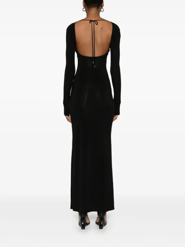 Marine Serre scarf-detailing Maxi Dress | Black | FARFETCH