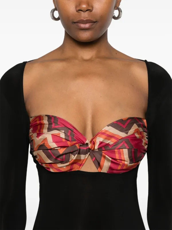 Marine Serre scarf-detailing Maxi Dress | Black | FARFETCH