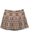 Marine Serre Moon-jacquard miniskirt - Brown