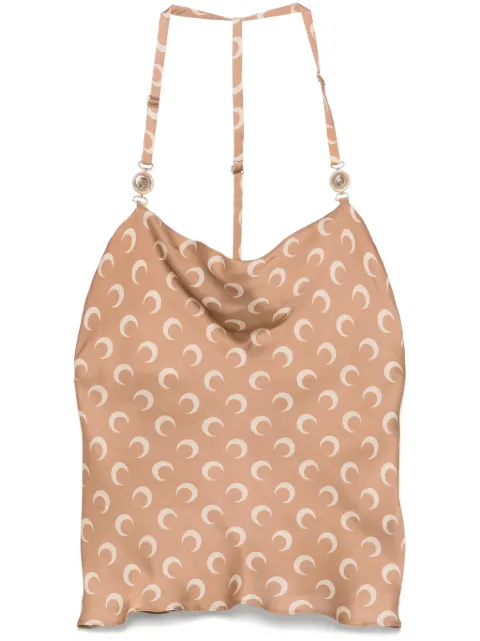 Marine Serre crescent moon-print satin top