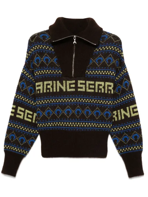 Marine Serre jacquard knit sweater