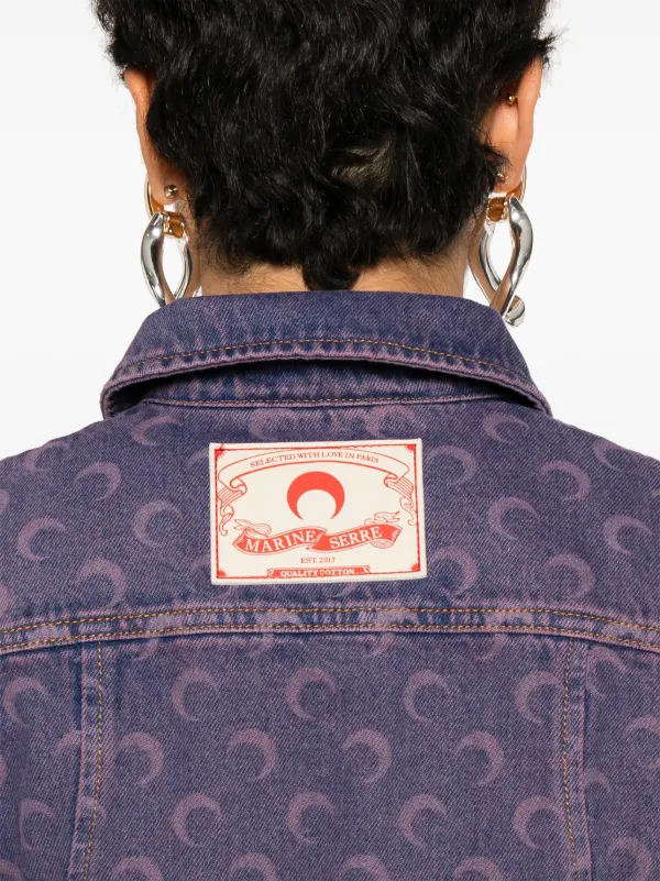 ジャケット・アウター marine serre moon monogram denim jacket marine serre moon monogram denim jacket