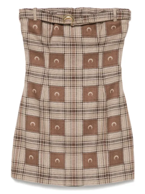 Robe courte à carreaux en jacquard - Marine Serre - Modalova