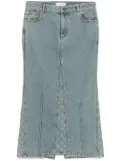 Marine Serre moon-laser denim maxi skirt - Blue