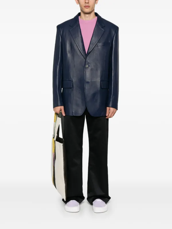 Marni レザージャケット | ブルー | FARFETCH JP