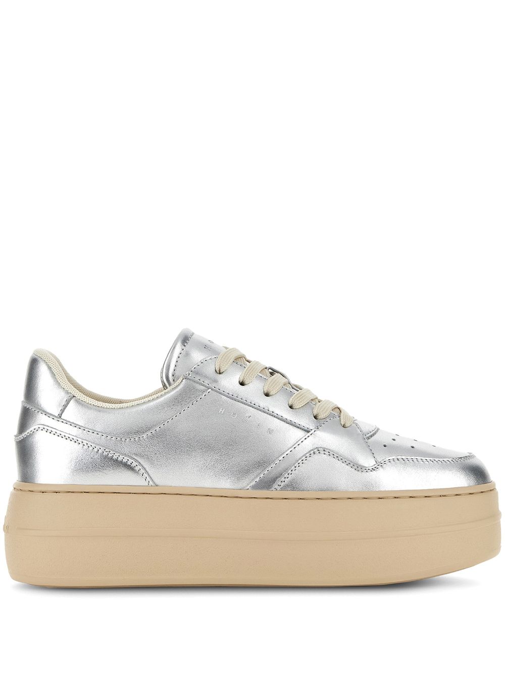 Hogan Metallic sneakers met plateauzool Zilver