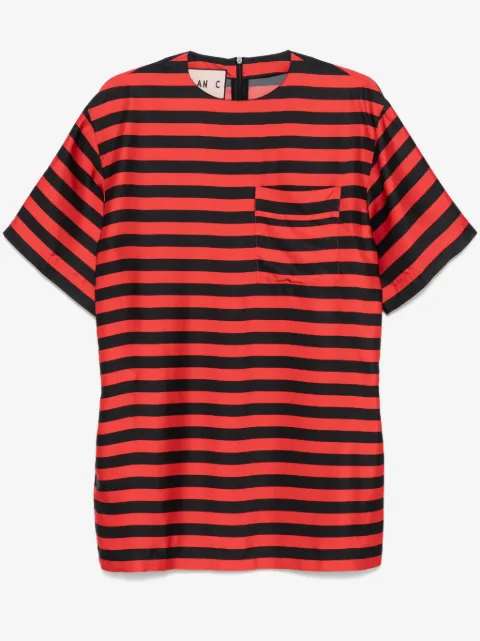 Plan C striped satin mini dress