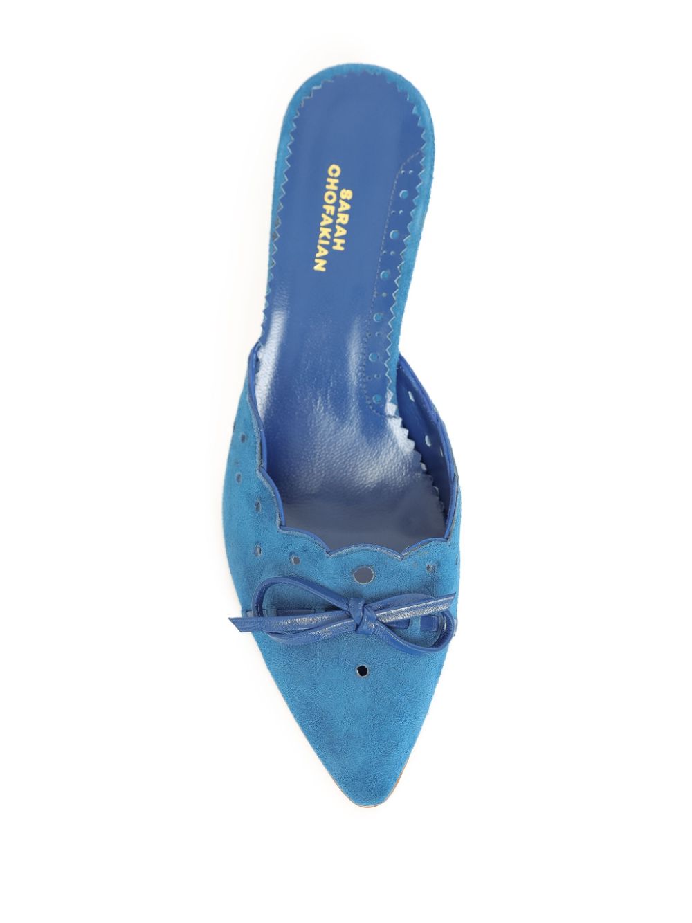 Shop Sarah Chofakian 55mm Suite Mules In Blue