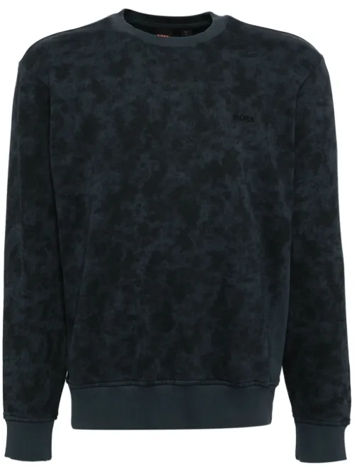 BOSS sweat à effet tie-dye - Bleu - BOSS - Modalova