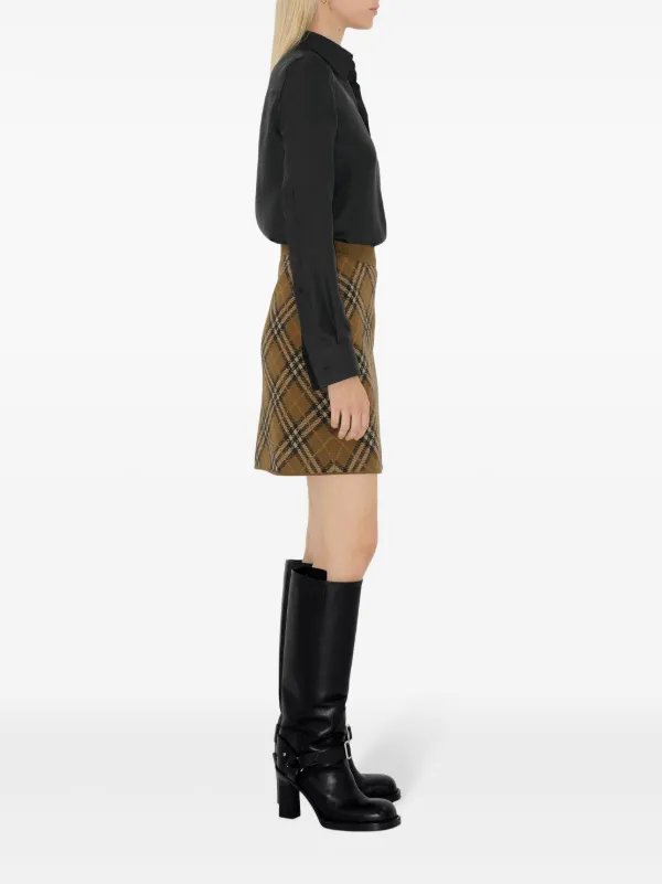 Burberry Check Mini Skirt | Neutrals | FARFETCH